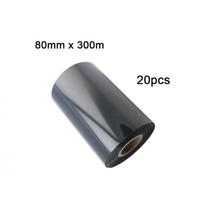 Wax Barcode Ribbon 80mm x 300m - 20pcs